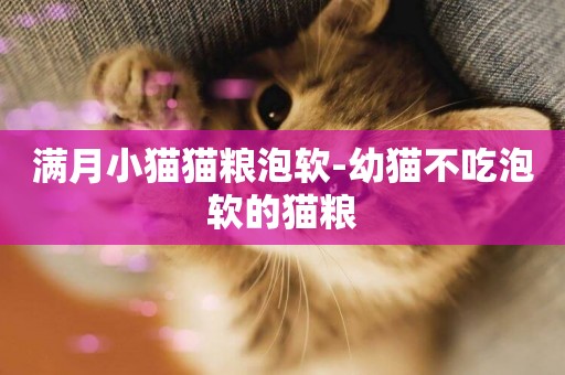 满月小猫猫粮泡软-幼猫不吃泡软的猫粮